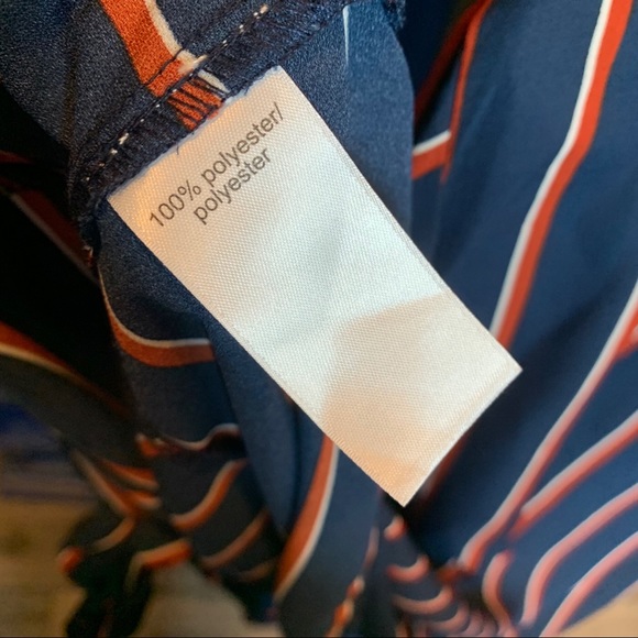 Maurices Stripe Navy Red Top Faux Tie Accent 1XL - Picture 4 of 4